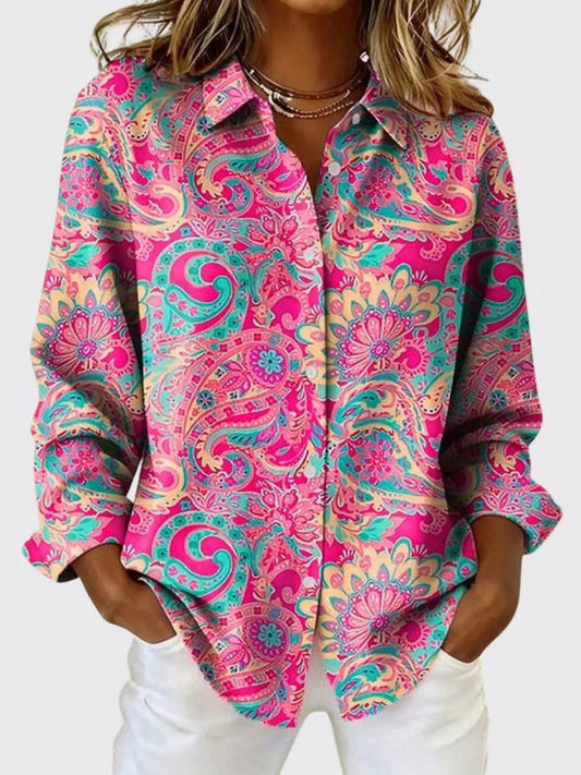 Pasqualina | Camicia con Bottoni e Stampa Paisley