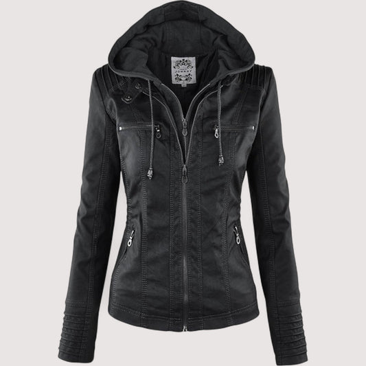 Laurina – Giacca Biker Aderente con Cappuccio
