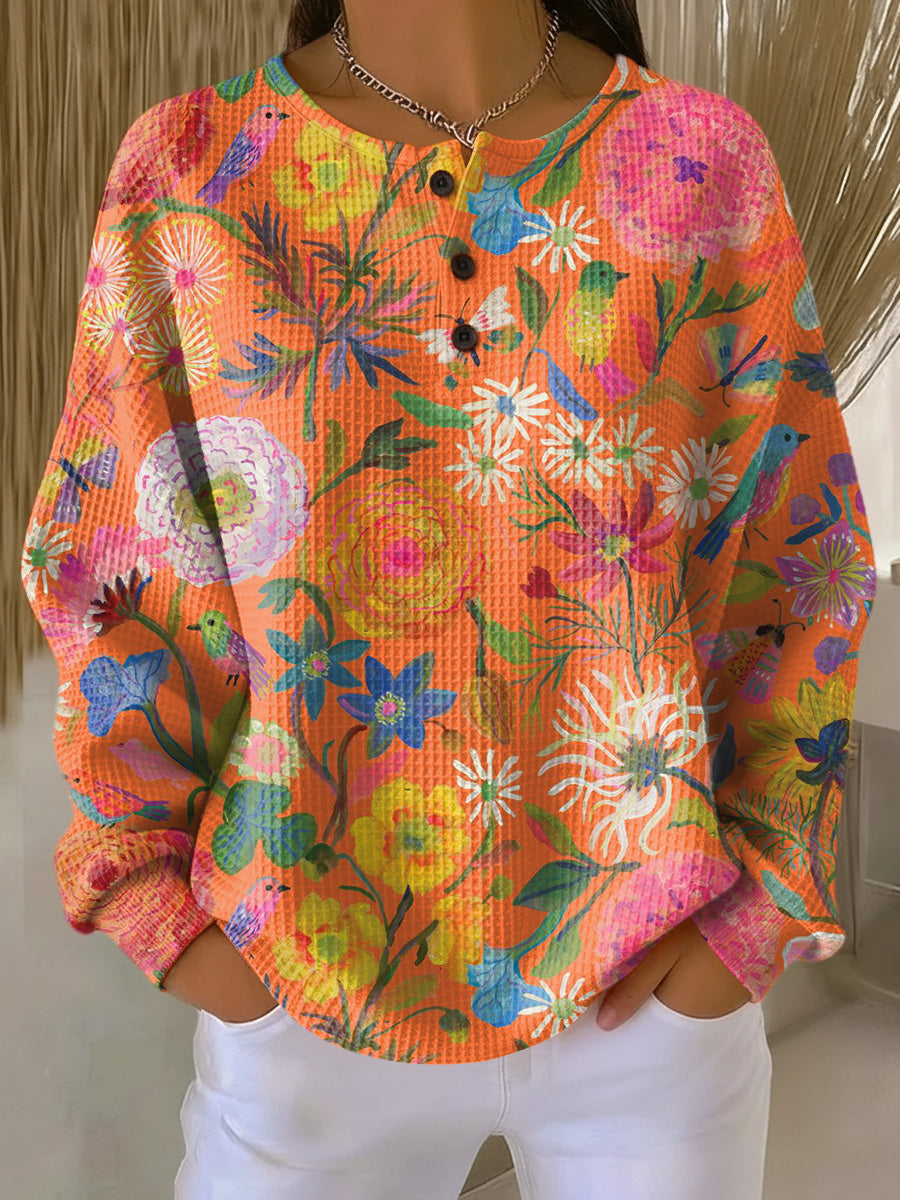 Isabella | Maglione Arancione con Fiori