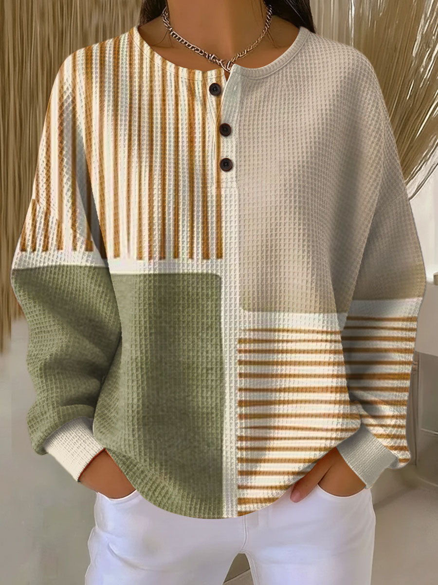 Lucia | Maglione Patchwork in Verde e Giallo Senape