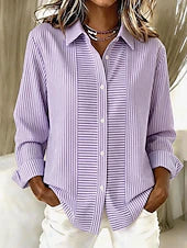 Nicla | Camicia a Righe Verticali con Colletto e Bottoni