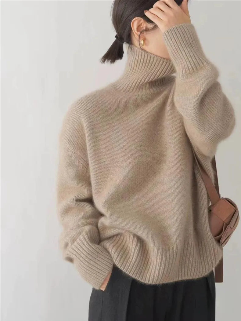 Maglione Cashmere Collo Alto Morbido