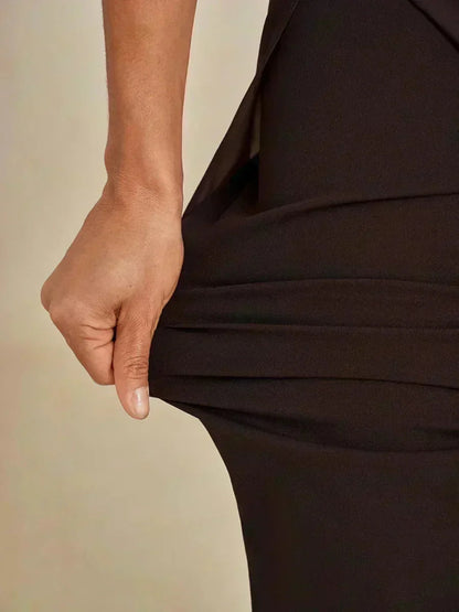 Tiziana | Pantaloni a Gamba Dritta con Inserto in Chiffon