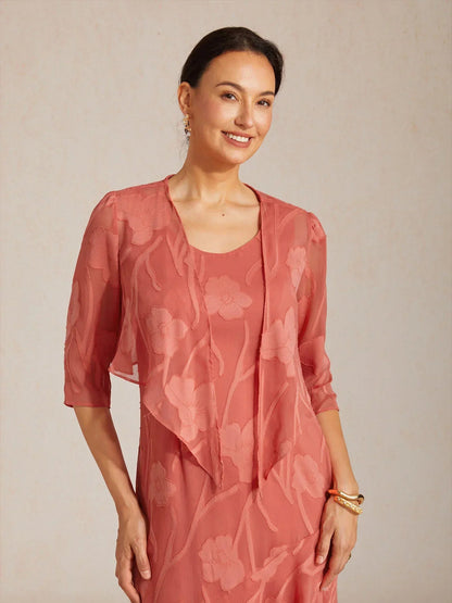Olga | Coprispalle in Chiffon Trasparente a Motivi Floreali