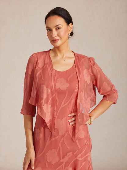 Olga | Coprispalle in Chiffon Trasparente a Motivi Floreali