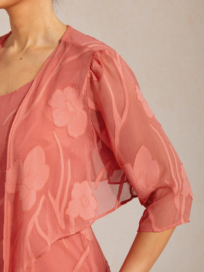 Olga | Coprispalle in Chiffon Trasparente a Motivi Floreali