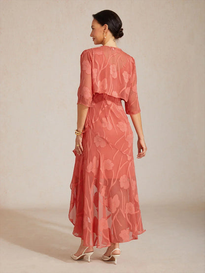 Olga | Coprispalle in Chiffon Trasparente a Motivi Floreali