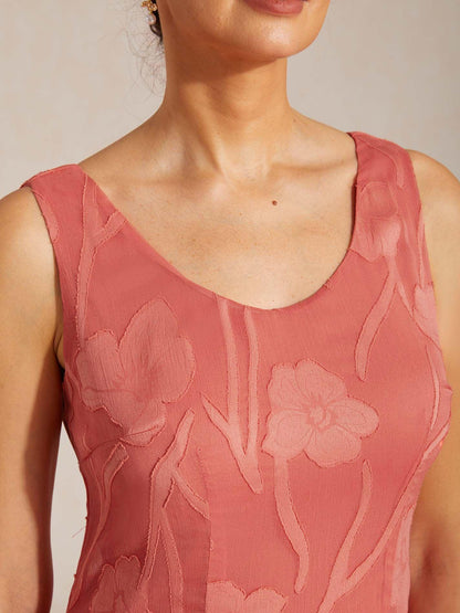 Stefania | Abito da Sera in Chiffon a Motivi Floreali con Orlo Asimmetrico