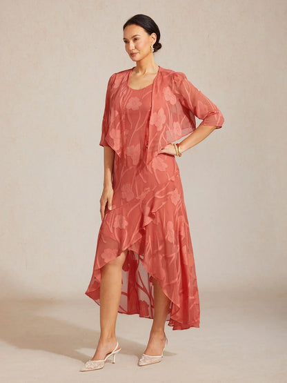 Olga | Coprispalle in Chiffon Trasparente a Motivi Floreali