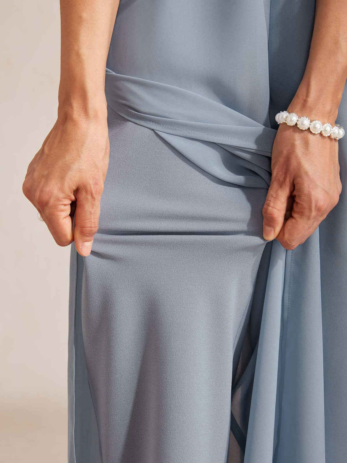 Tiziana | Pantaloni a Gamba Dritta con Inserto in Chiffon