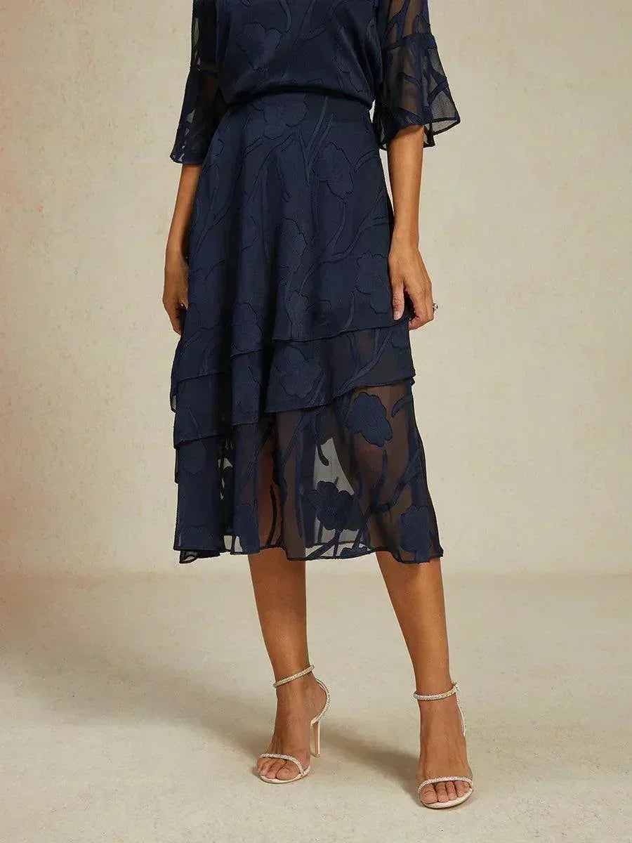 Matilde | Gonna Midi in Chiffon a Motivi Floreali