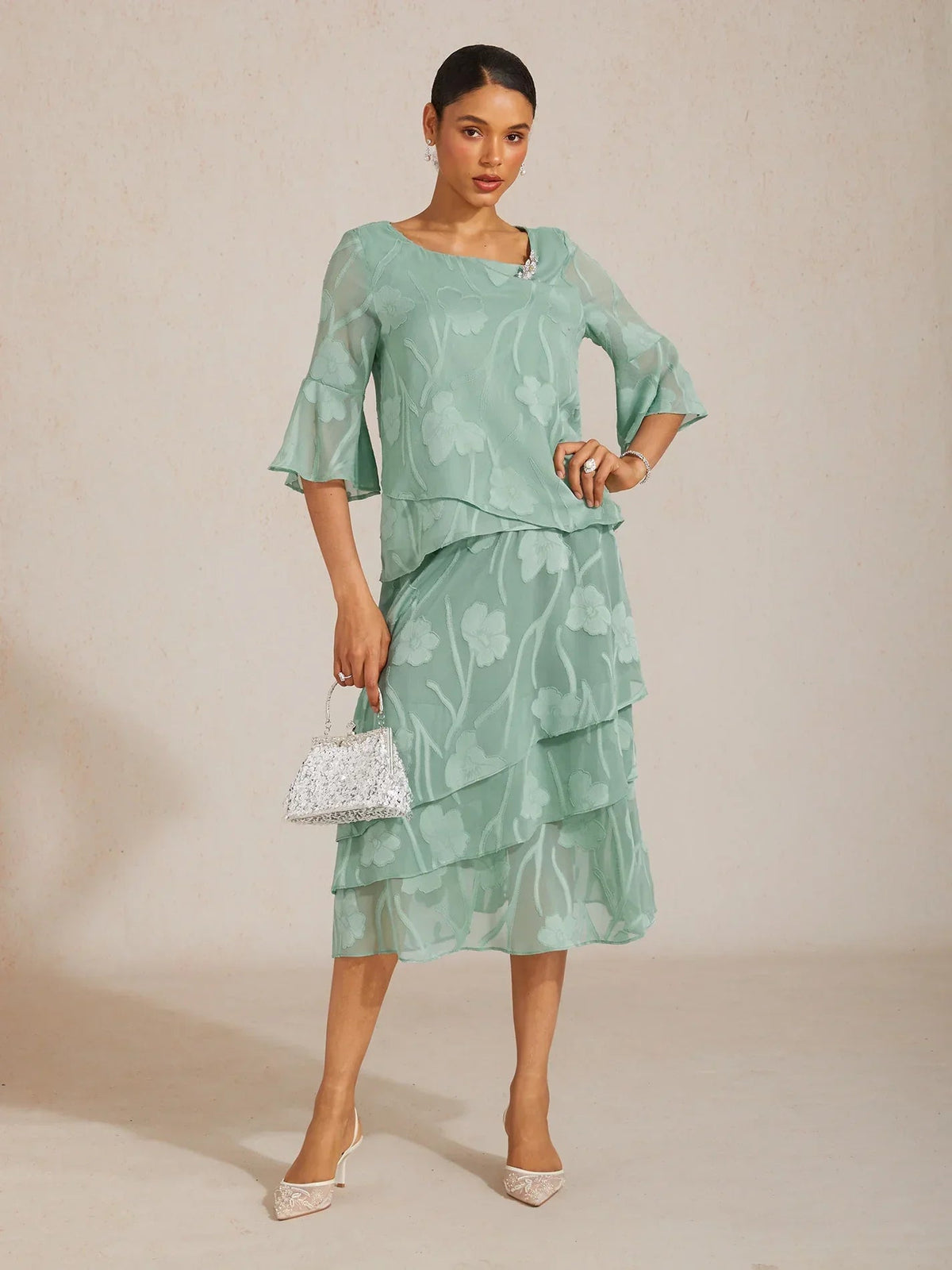 Livia | Camicetta Elegante in Chiffon con Orlo Asimmetrico