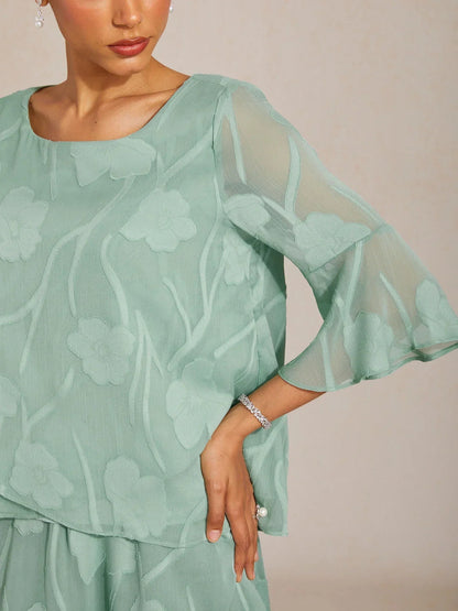 Livia | Camicetta Elegante in Chiffon con Orlo Asimmetrico