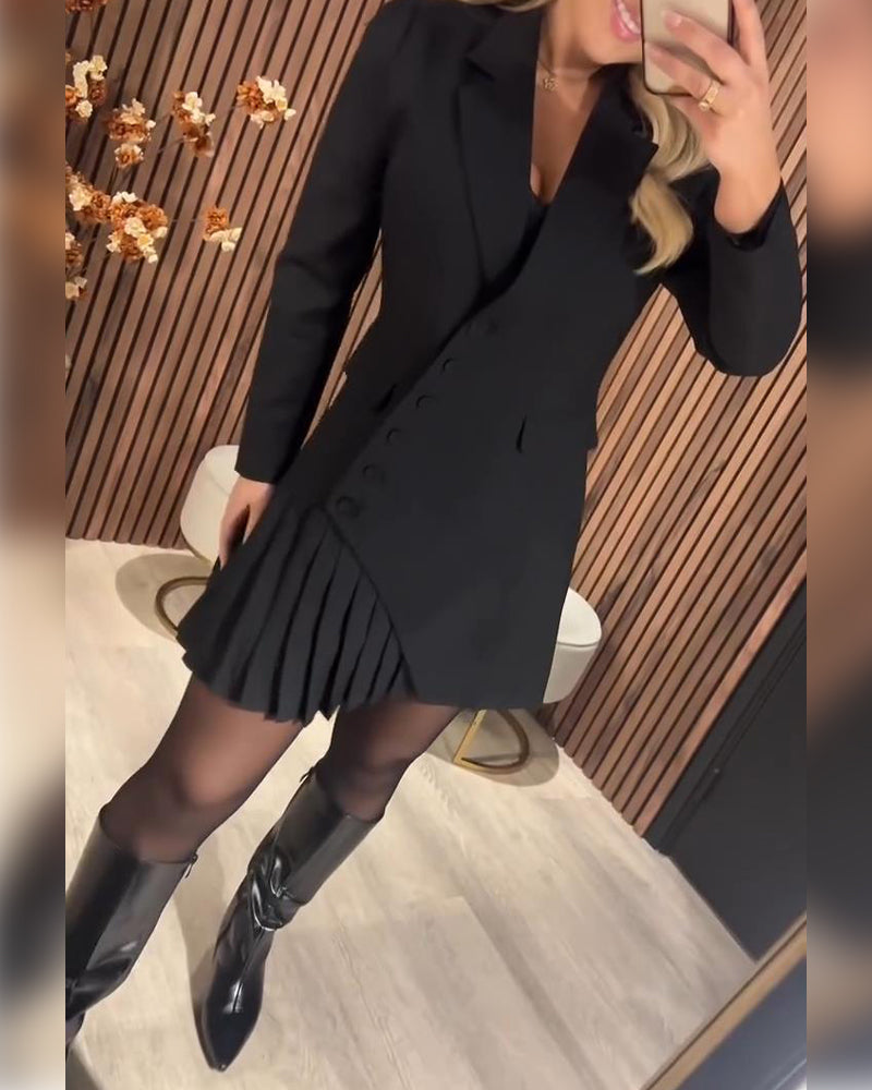 Viviana | Mini Abito Stile Blazer con Colletto a Revers