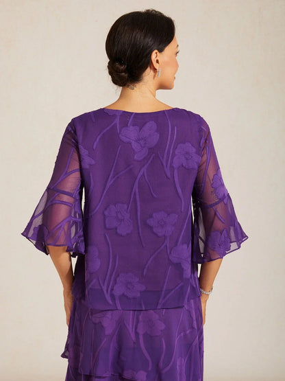 Livia | Camicetta Elegante in Chiffon con Orlo Asimmetrico