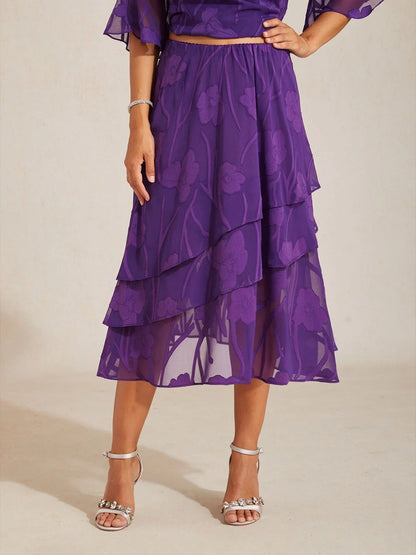 Matilde | Gonna Midi in Chiffon a Motivi Floreali
