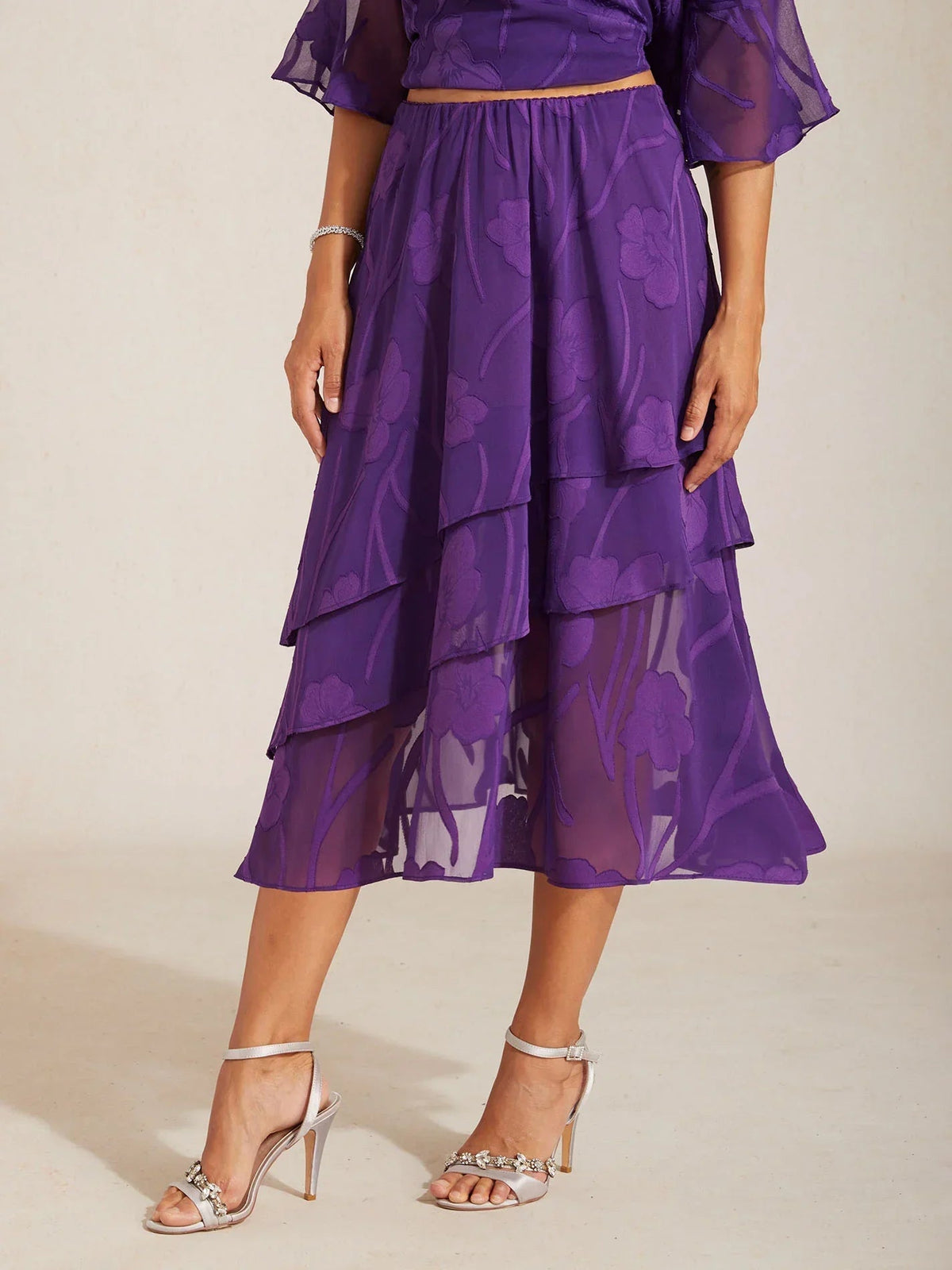Matilde | Gonna Midi in Chiffon a Motivi Floreali