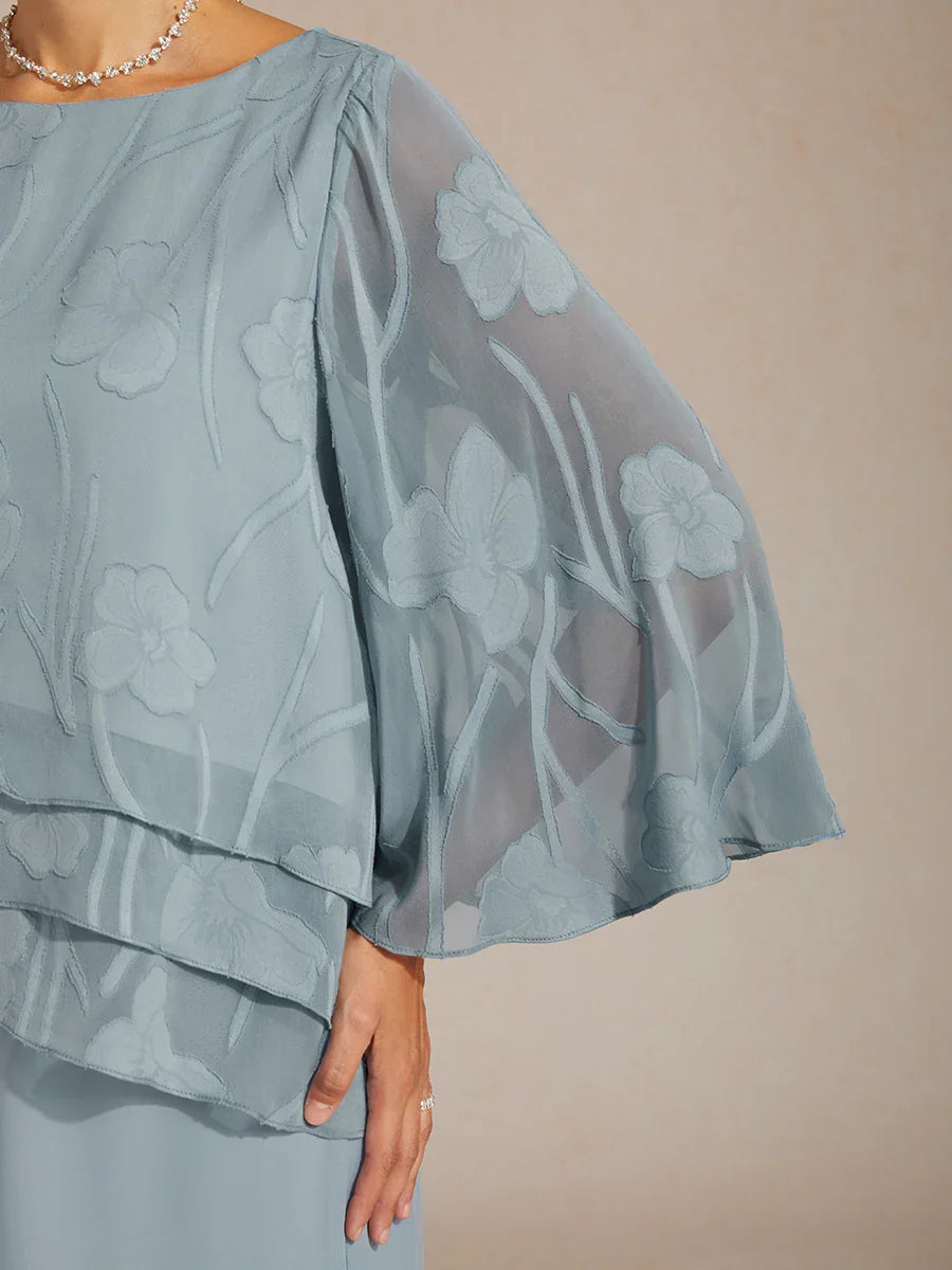 Marzia | Blusa a Strati con Motivo Floreale in Chiffon