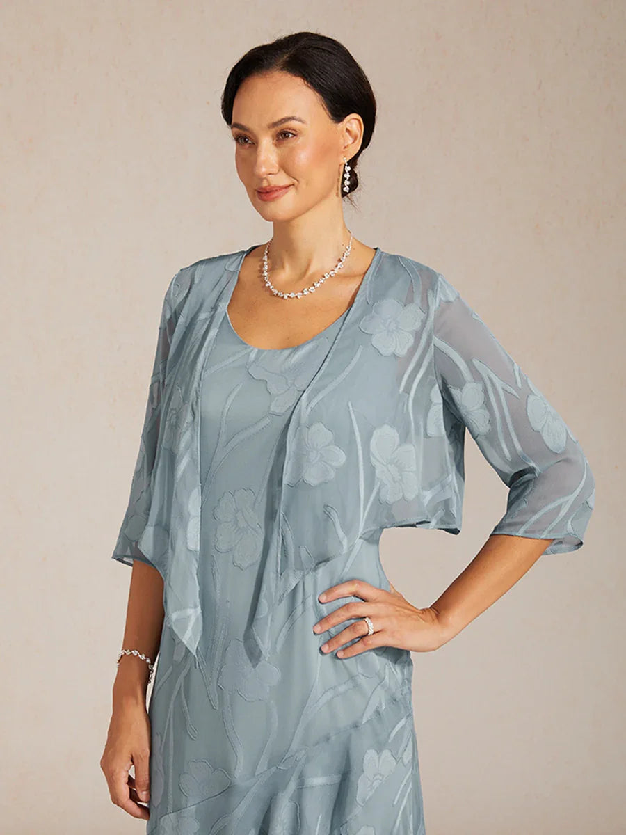 Olga | Coprispalle in Chiffon Trasparente a Motivi Floreali