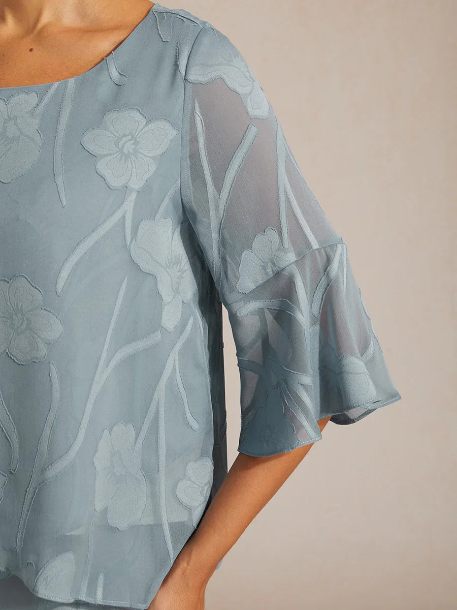 Livia | Camicetta Elegante in Chiffon con Orlo Asimmetrico