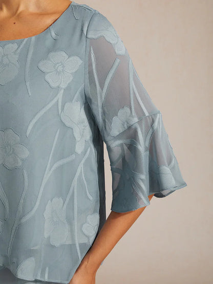 Livia | Camicetta Elegante in Chiffon con Orlo Asimmetrico