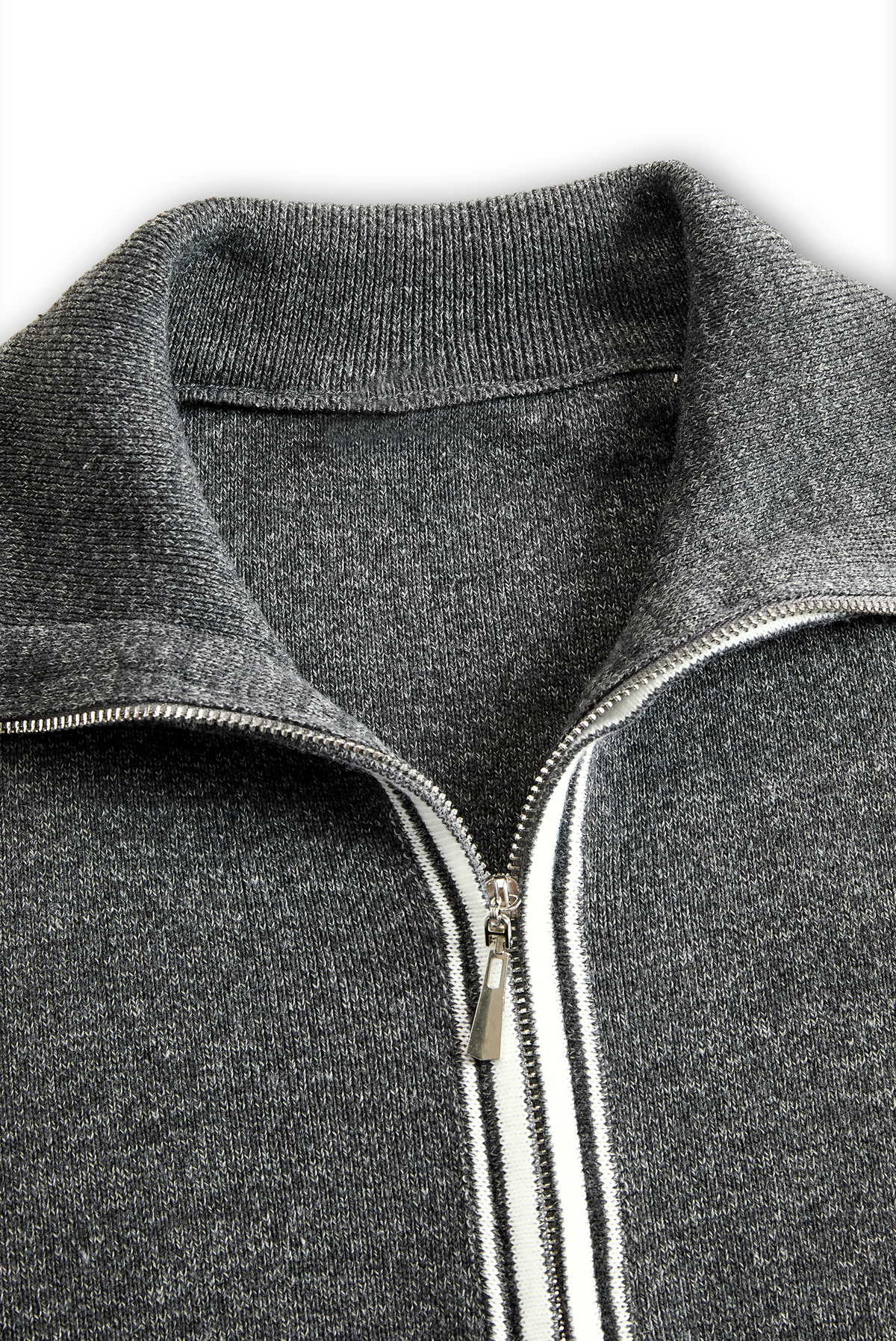 Olimpia | Mini Abito in Maglia Morbida con Collo Polo, Zip e Bordi Bianchi
