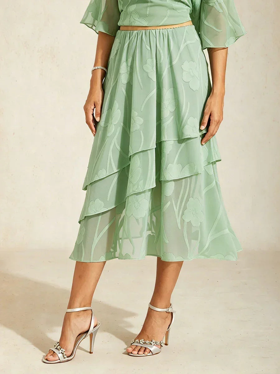 Matilde | Gonna Midi in Chiffon a Motivi Floreali