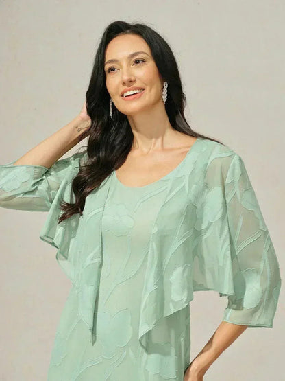 Olga | Coprispalle in Chiffon Trasparente a Motivi Floreali