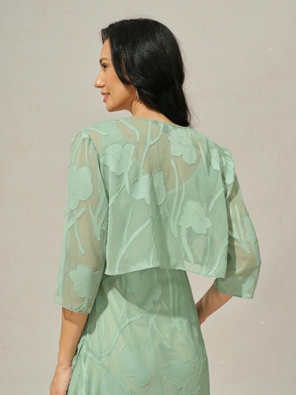 Olga | Coprispalle in Chiffon Trasparente a Motivi Floreali
