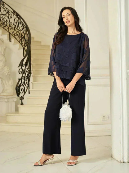 Marzia | Blusa a Strati con Motivo Floreale in Chiffon