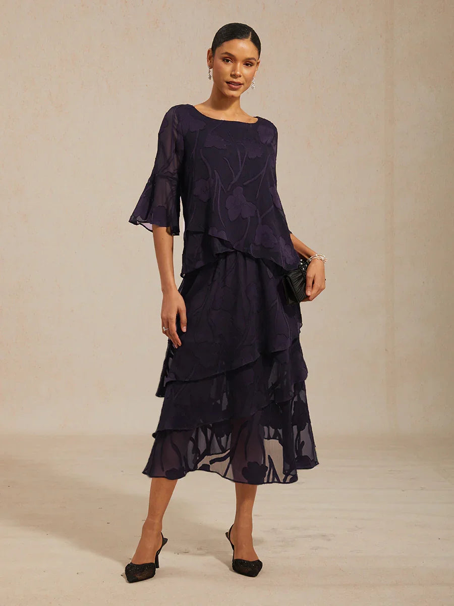 Matilde | Gonna Midi in Chiffon a Motivi Floreali