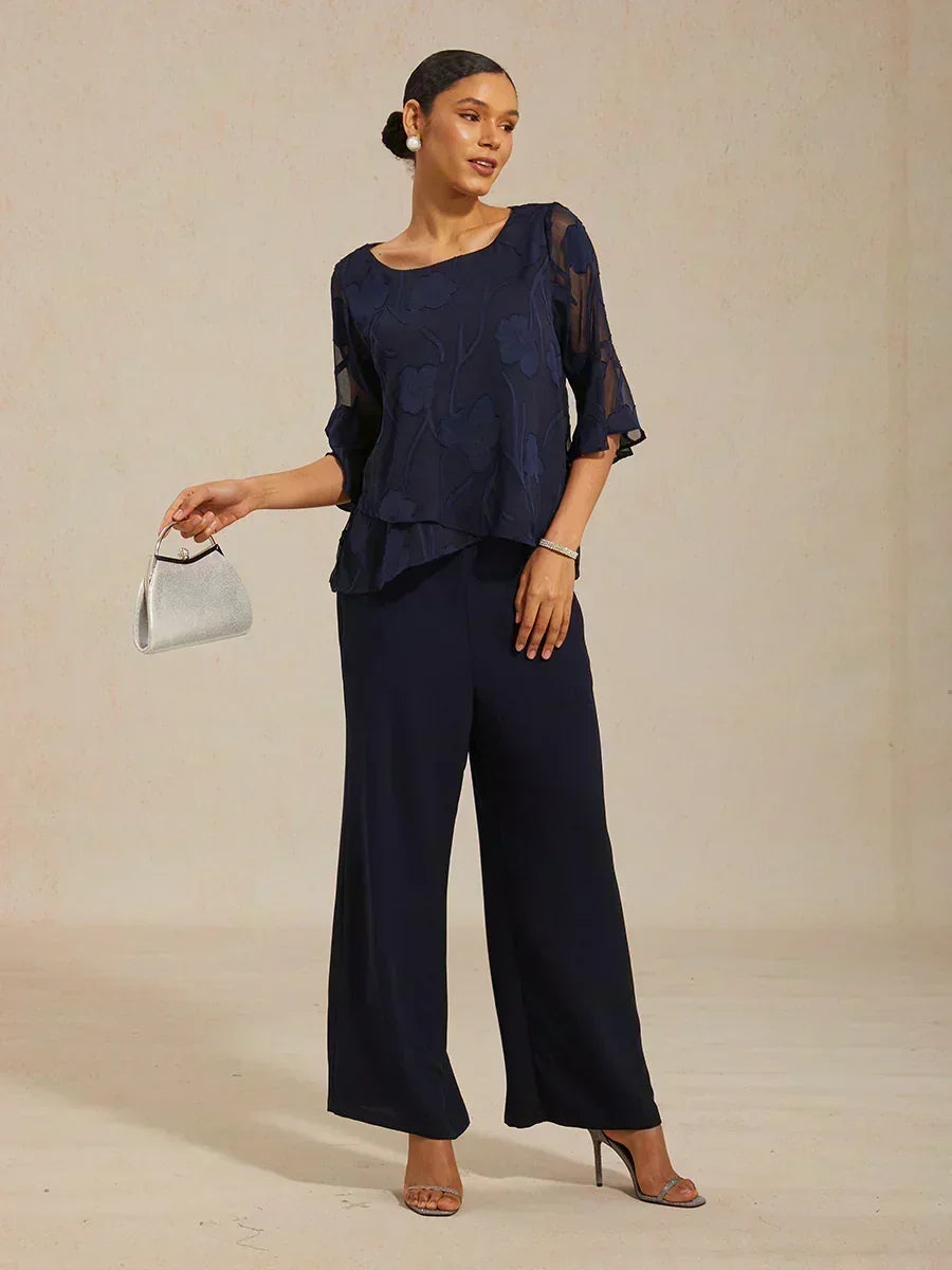 Livia | Camicetta Elegante in Chiffon con Orlo Asimmetrico