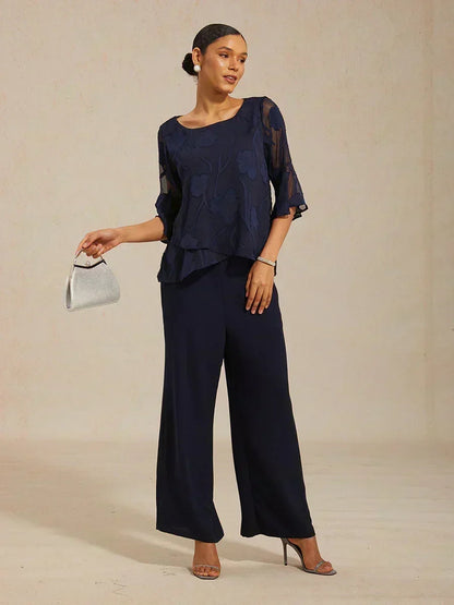 Livia | Camicetta Elegante in Chiffon con Orlo Asimmetrico