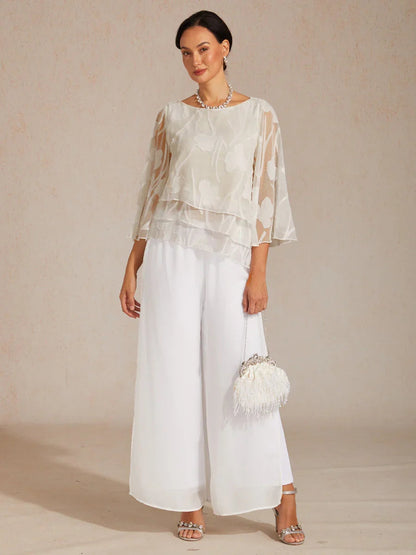 Marzia | Blusa a Strati con Motivo Floreale in Chiffon