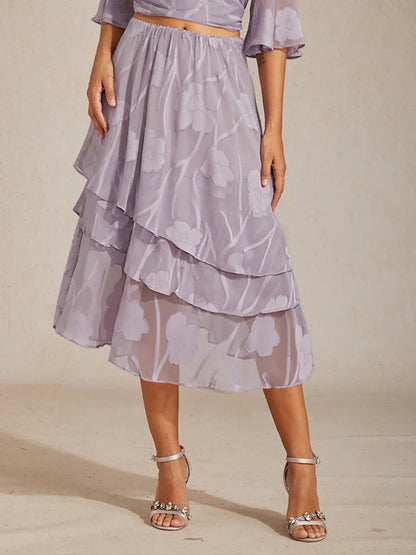 Matilde | Gonna Midi in Chiffon a Motivi Floreali