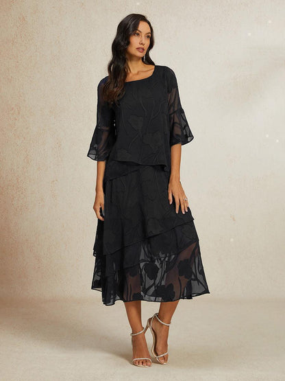 Livia | Camicetta Elegante in Chiffon con Orlo Asimmetrico