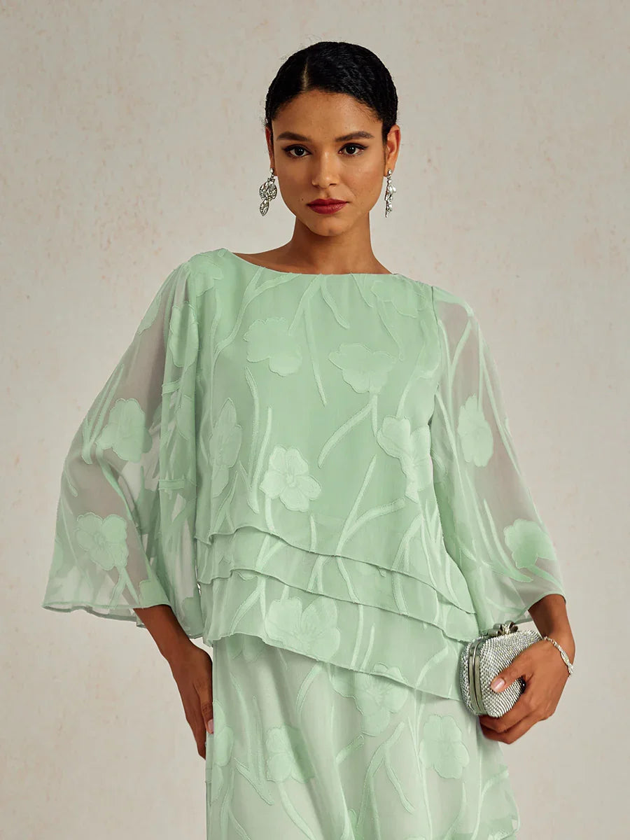 Marzia | Blusa a Strati con Motivo Floreale in Chiffon