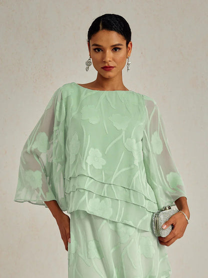 Marzia | Blusa a Strati con Motivo Floreale in Chiffon