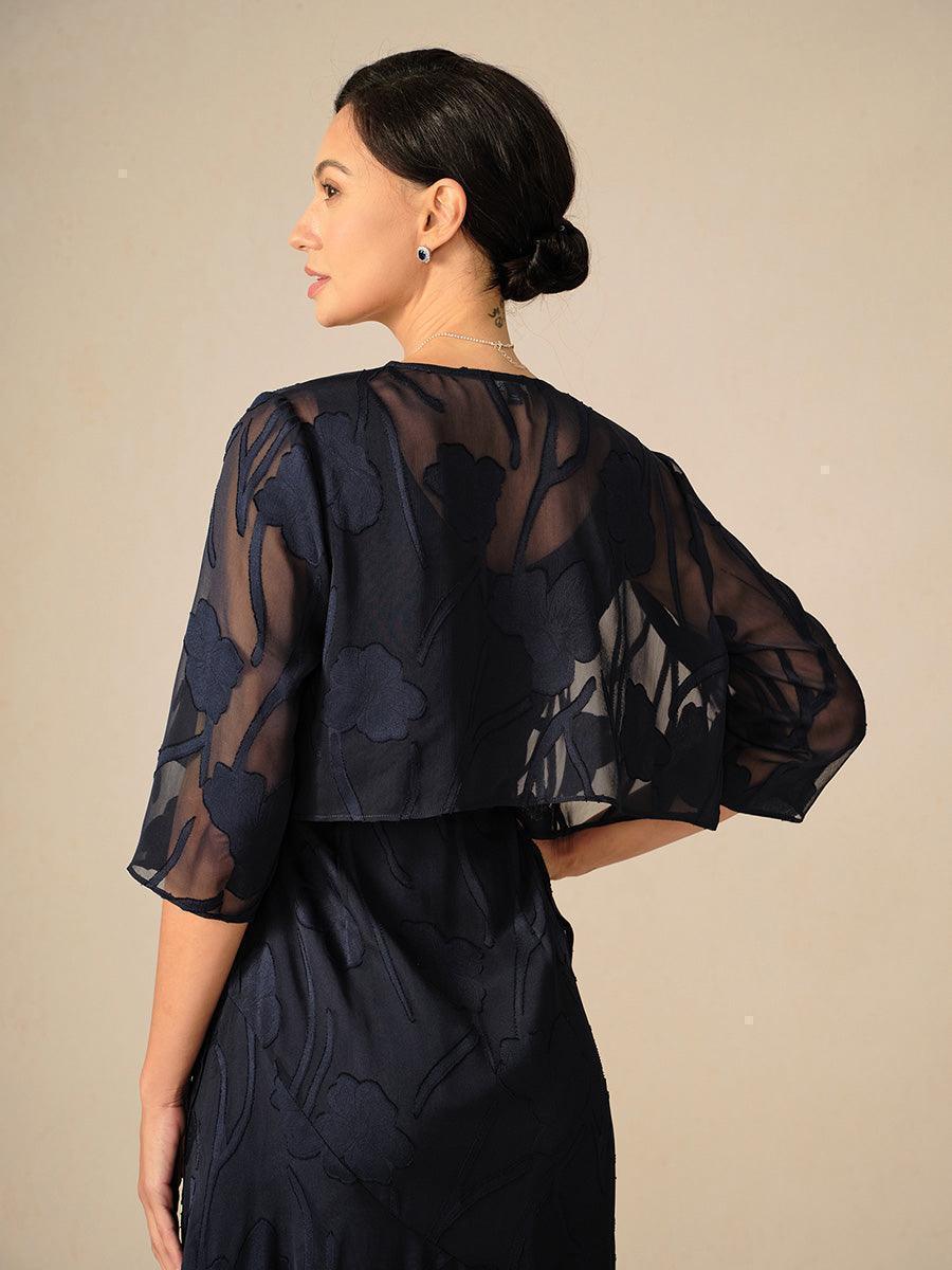 Olga | Coprispalle in Chiffon Trasparente a Motivi Floreali