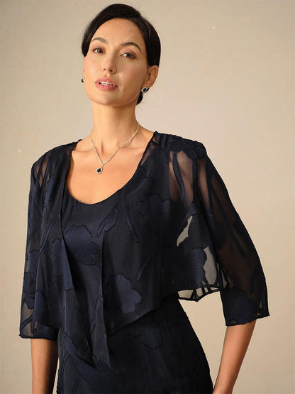 Olga | Coprispalle in Chiffon Trasparente a Motivi Floreali