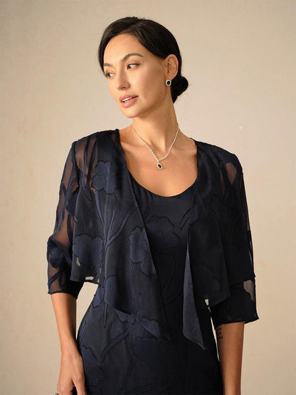 Olga | Coprispalle in Chiffon Trasparente a Motivi Floreali