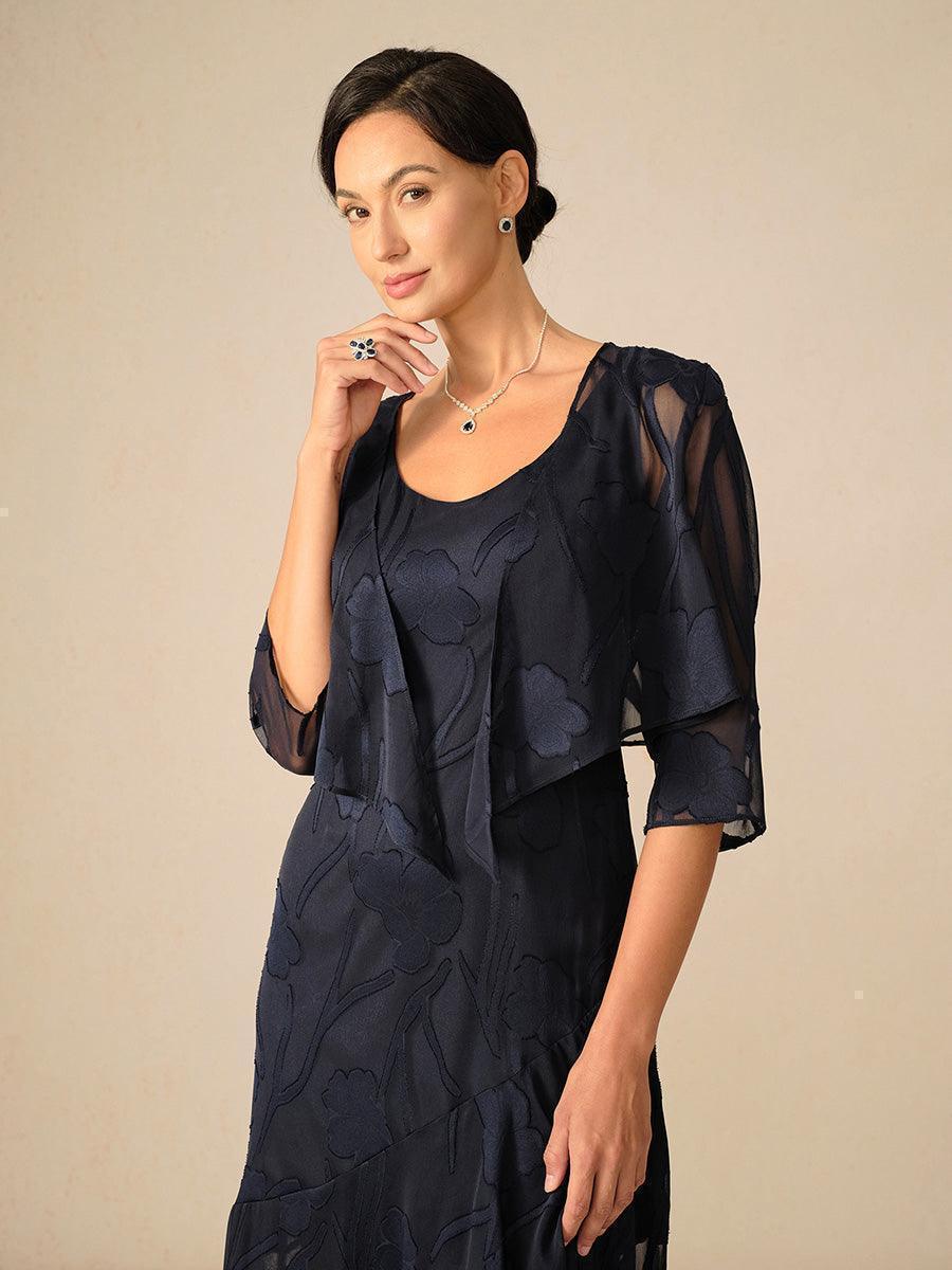 Olga | Coprispalle in Chiffon Trasparente a Motivi Floreali