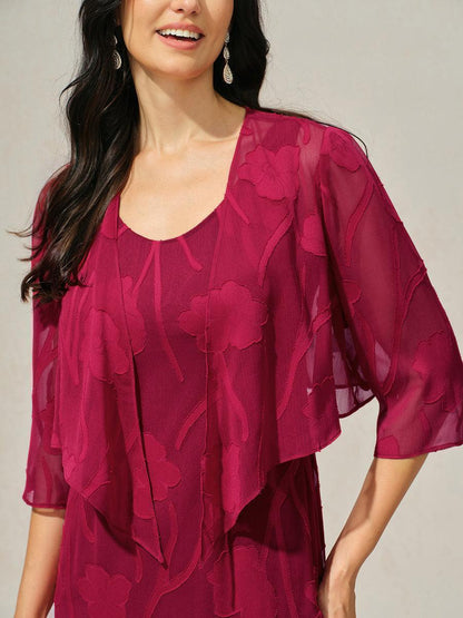 Olga | Coprispalle in Chiffon Trasparente a Motivi Floreali