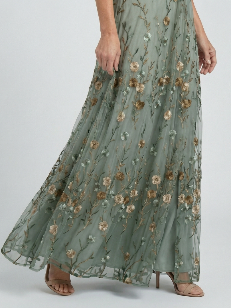 Serafina | Abito Lungo Halter con Fiori