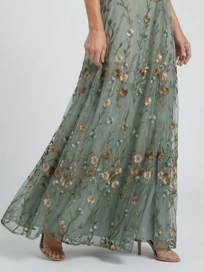 Serafina | Abito Lungo Halter con Fiori