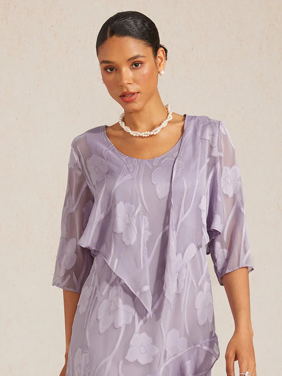 Olga | Coprispalle in Chiffon Trasparente a Motivi Floreali