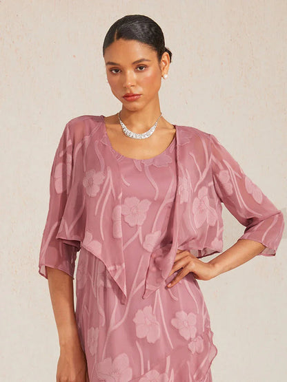 Olga | Coprispalle in Chiffon Trasparente a Motivi Floreali