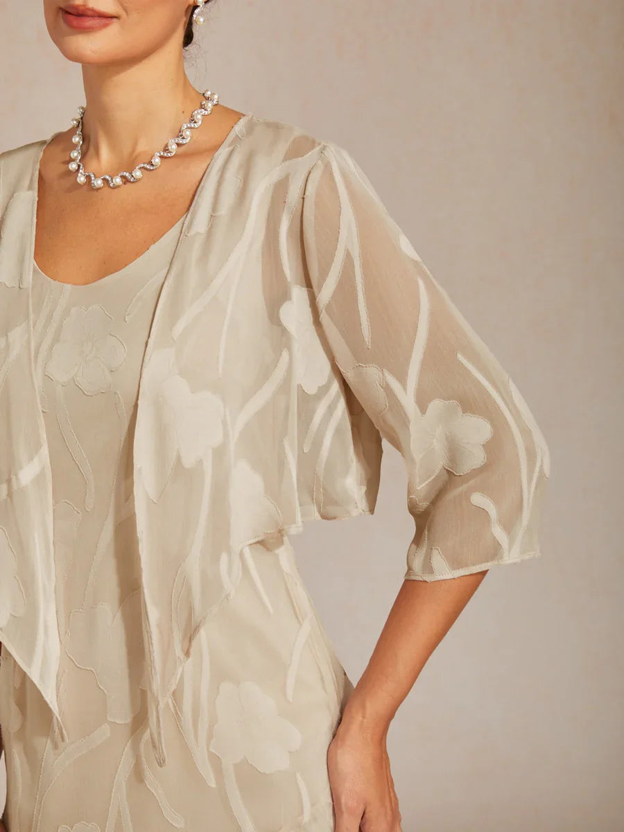 Olga | Coprispalle in Chiffon Trasparente a Motivi Floreali