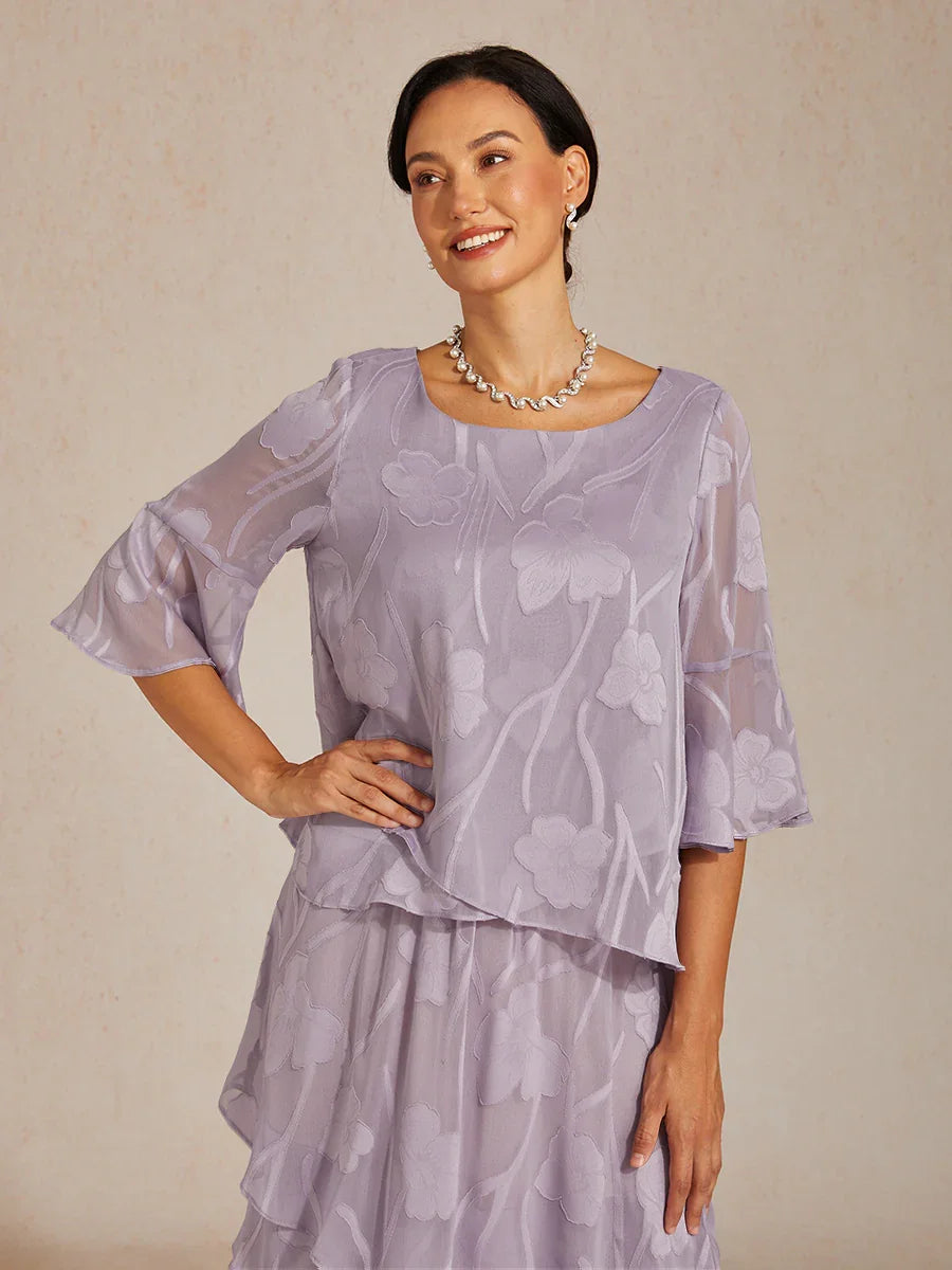 Livia | Camicetta Elegante in Chiffon con Orlo Asimmetrico