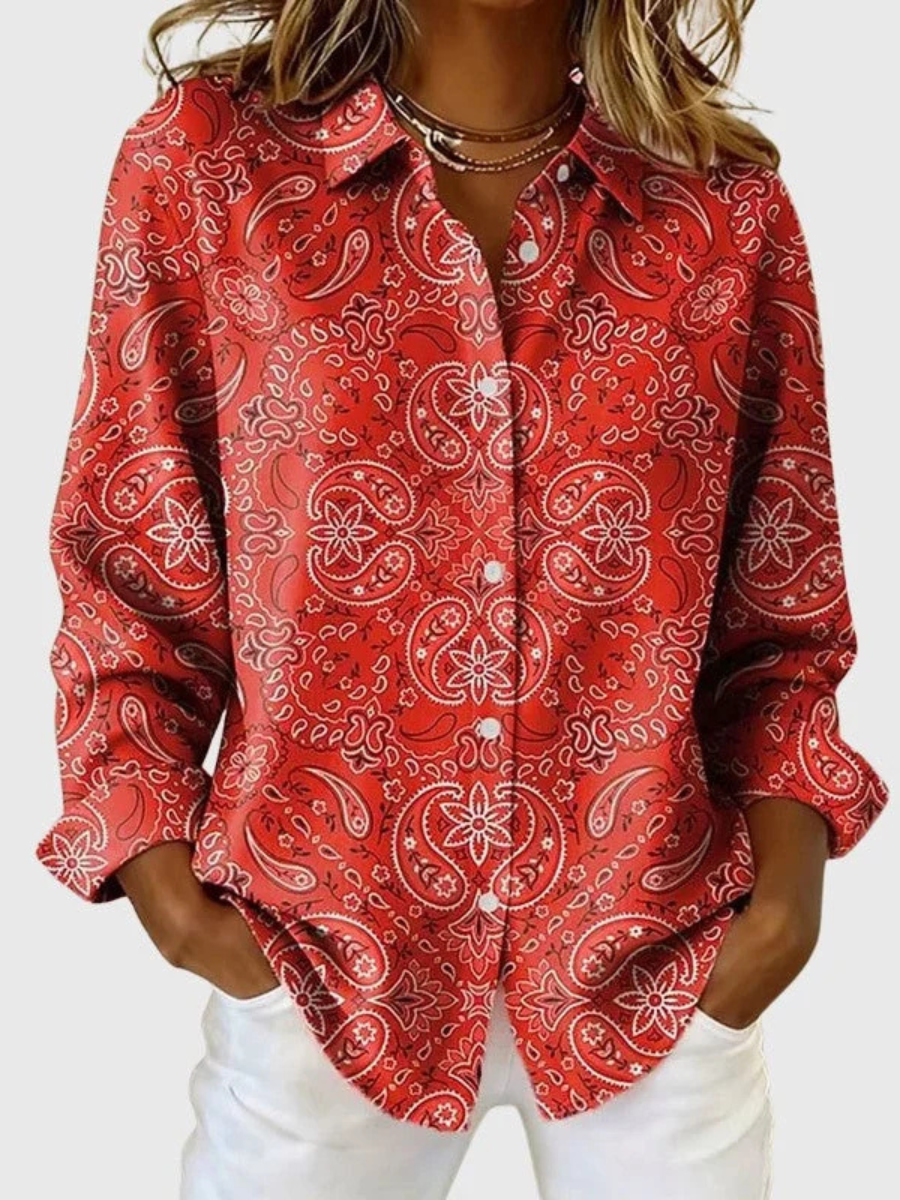 Pasqualina | Camicia con Bottoni e Stampa Paisley